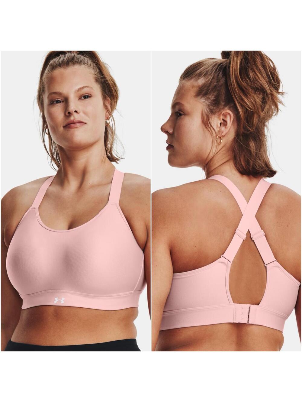 Under Armour Continuum Mid Impact Fitted Light Pink Sports Bra Plus Size 2X - Picture 1 of 7